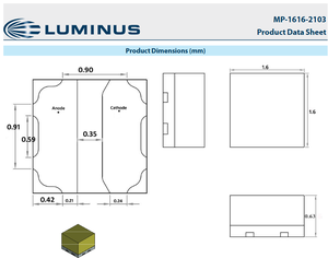 Puce LED Luminuss MP-1616-2103-18-90 Série MP-1616 Blanc Chaud 1800K 90CRI 6.2V Dimmable Angle de Vision 135° - Product Image 6