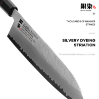 Konoll 240mm Teinture Argentée Japonais HAP-40 Acier 3 Couches Composite Acier Gyuto Couteau Manche En Ébène Couteau De Chef De Cuisine