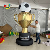 Trophée de football gonflable Trophée de la publicité gonflable doré géant élevé