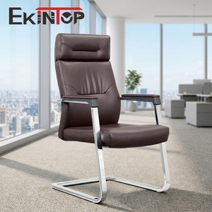 Fauteuil de bureau ergonomique moderne et contemporain, inclinable et pliable, en cuir véritable, pour dirigeant - Product Image 1