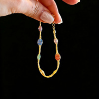 Bracelet chaîne tressée en maille de dentelle colorée plaqué or 14 carats argenté pour usage quotidien, apprêts de bijoux, bracelets et joncs tendance