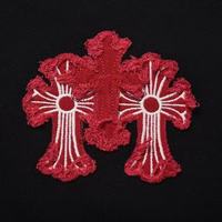 Sweat à capuche unisexe noir personnalisé avec fermeture éclair, broderie gothique Croix-Rouge, veste décontractée d'hiver, coupe-vent, écologique, tendance