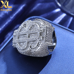 Anillo de Moissanita VVS de Color D con Micro Pavé Completo para Hombre, Estilo Amuleto del Dinero, Punk Rock, Accesorio para Dedo, Anillo de Rapero - Product Image 4