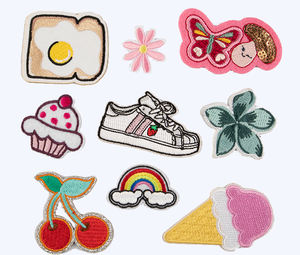 Patchs brodés en feutre écologiques personnalisés à <span class=keywords><strong>coudre</strong></span> pour vêtements, t-shirts et chapeaux pour enfants, collection 2025 - Product Image 4