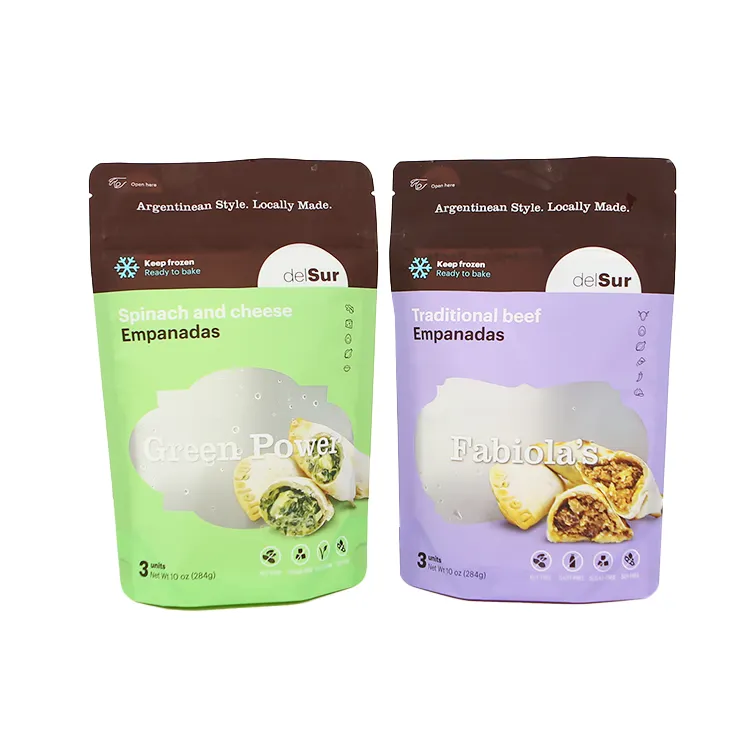 Clear Plastic Frozen Dumpling Food Packaging mylar Bags With Back Sealed Pouch For Frozen Food Packing