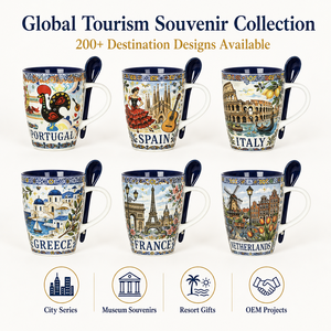 Tasses à <span class=keywords><strong>café</strong></span> en céramique souvenir du Portugal avec motifs traditionnels de coq et de monuments, en porcelaine fine, vente en gros d'usine - Product Image 5