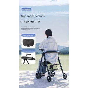 Multifunctional Aluminium Metal Rolling Mobility Walker Wheelchair Frame for the Elderly Senior - Product Image 3