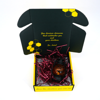 Boîte d'expédition haut de gamme jaune et noire, boîte d'expédition en carton ondulé avec impression intérieure complète pour l'emballage cadeau e-commerce