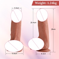 Consolador de silicona líquida realista de 8 pulgadas de color carne para mujer, juguete de pene flexible suave, venta de liquidación EE. UU. Stock