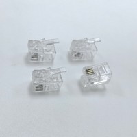 Conector Modular RJ9 4P4C para Telecomunicaciones, Certificado por RoHS e ISO9001, Modelo FX-1400-4P4C para Cable de 22-28AWG, 1 Año de Garantía