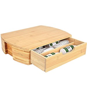 Bamboo Plant Stand <b>Storage</b> <b>Box</b> With <b>Drawer</b> Desktop Hydroponic Garden Display Rack Natural Wood Color - Product Image 5