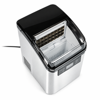 Machine à glaçons domestique en acier inoxydable, portable, avec nettoyage automatique, réservoir d'eau de 2,5 L, pour cuisine, bureau, bar à café