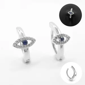 Gold Plated S925 Sterling Silver Zircon Eye Belly Button Rings Navel Piercing clip on belly rings Wholesale Sexy Body Jewelry