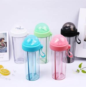 Vaso de Plástico Dividido de <span class=keywords><strong>Dos</strong></span> Compartimentos <span class=keywords><strong>con</strong></span> Pajita, Personalizable, 420 ml, 600 ml, Artículos en Oferta, Venta al por Mayor - Product Image 6