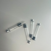 Flacon vide en verre de 3 ml, flacon cassette anti-fuite avec bouchon en caoutchouc, base noire, emballé individuellement pour stylo de beauté