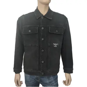 Hot Wholesale Men's Custom Denim Jean Jacket Casual Outwear with Waterproof Down Custom Washed Cowboy Jeans Coat