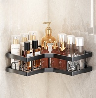 Étagère d'angle murale 5 pièces pour salle de bain, en acier au carbone, finition peinte anti-rouille, réglable, pour hôtel