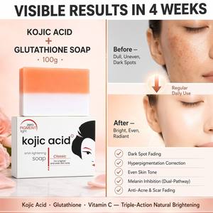 Savon Artisanal Éclaircissant Anti-Taches 100g à l'Acide Kojique <span class=keywords><strong>et</strong></span> au Glutathion pour un Teint Uniforme – Marque Blanche - Product Image 3