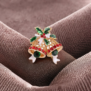 YINIメーカー卸売デザイナーカスタムヴィンテージメタルラインストーンファッションクリスマスツリーブローチピン女性用 - Product Image 6