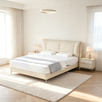 Lit en fer rembourré en cuir noir moderne et confortable avec rangement, taille King/Queen, cadre en bois de pin, chambre à coucher V568