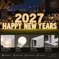 Nouveau design 2027 – Joyeux Nouvel An – Enseigne lumineuse LED néon personnalisée en acrylique 12V pour fêtes