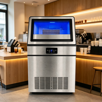Machine à glaçons industrielle haute performance pour usage domestique et commercial, production de 72 kg/24h, stockage de 20 kg de glace, 110v/220v