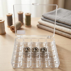Boîte de rangement pour canettes DK-980 à 25 compartiments |   Organisateur carré léger en plastique transparent à 25 compartiments avec couvercle à charnière - Product Image 3