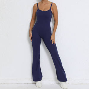 OEM ODM rojo mono de una pieza cintura alta Sexy Yoga Fitness ropa Casual deportes mono Scrunch trasero mujer Spandex/Nylon - Product Image 4