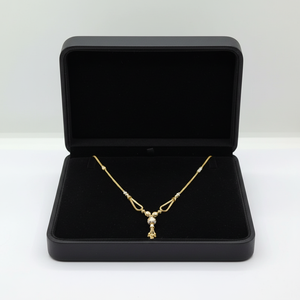 Exquisite 22K Gold Traditional Necklace for Women Featuring a Sophisticated Teardrop Style Pendant Dokiyu - Product Image 3