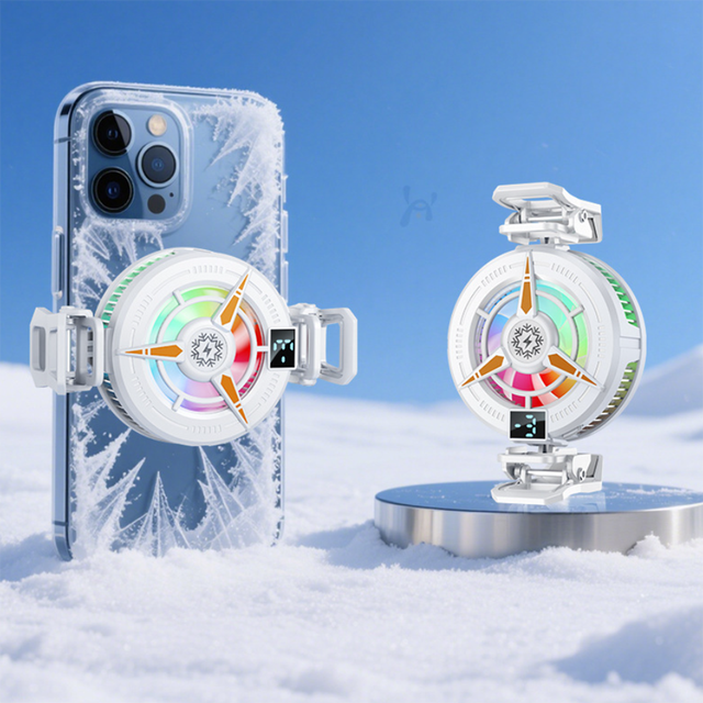 Phone Cooler 3 Speeds Magnetic Cell Phone Cooling Fan Case Radiator Gaming Smartphones Portable Phone W/ Light Fan