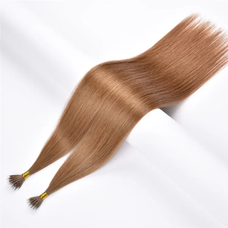 Finest Quality 100% Real Human Hair Natural Color Brown Nano Bead Hair Extension Loop Nano Rings European Nano Tip Hair