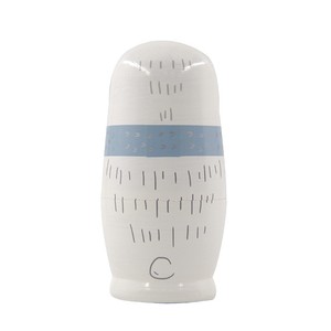 Muñeca rusa de anidación, 5 capas de madera blanca, perro grande, oso, muñeca de anidación, juguetes para niños en casa - Product Image 4