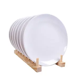 Accueil Restaurant Plats à dîner Assiettes Assiettes blanches pour restaurants Logo personnalisé Conteneur de nourriture solide en mélamine Fête en plastique