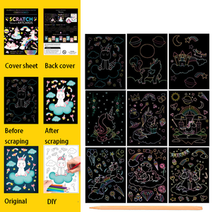 Handmade Magic Scratch Art Paper New Design DIY World City Night Landscape Painting <strong>Sketch</strong> <strong>Pad</strong> Color Changing Drawing Toys - Product Image 6