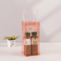 Sacs de transport personnalisés en PVC transparent avec poignées, sacs isothermes réutilisables pour vin, sacs de transport pour vin glacé, sacs isothermes en plastique pour champagne