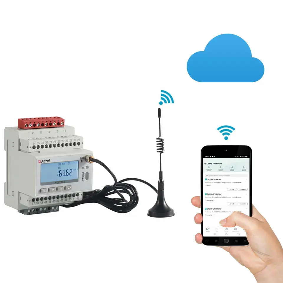 Acrel ADW300-4GHW 3 Giai Đoạn Điện Màn Hình Iot 4G Dài Phạm Vi AC Màn Hình Từ Xa Với Ứng Dụng 4G Không Dây Năng Lượng Meter