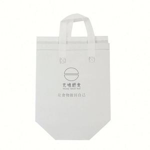 Wholesale Dessert Beverage Restaurant Takeout Waterproof Non-Woven White Sold Cooler Bag With Handle - Product Image 4