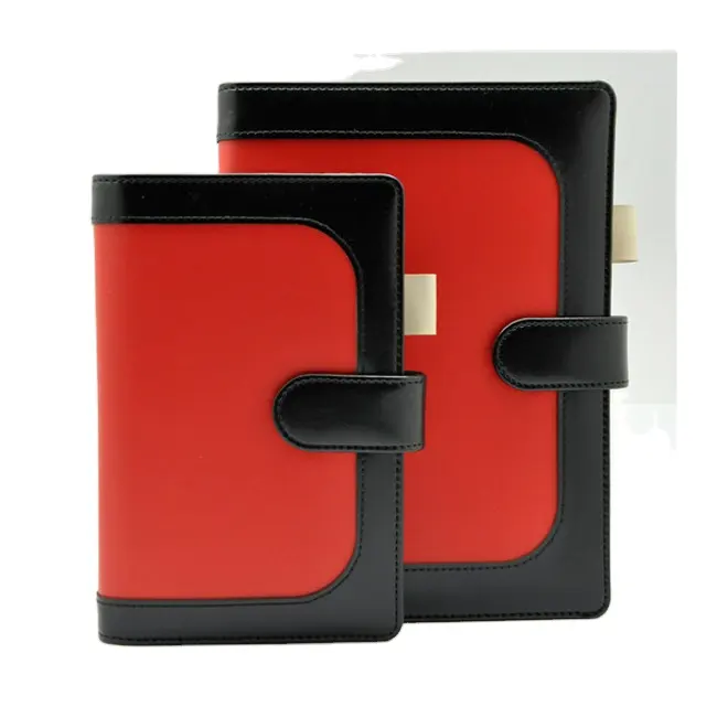 2023 2024 black and red Thermo PU leather agenda cover removable book cover