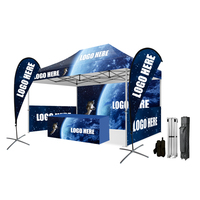 Gazebo robuste anti-ébranlement pour extérieur 13x26 pieds, résistant à l'eau, avec logo personnalisé imprimé, tente pliable sans outils d'assemblage