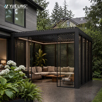 Toit en aluminium imperméable à l'eau avec persiennes pour restaurant, terrasse, grossistes et distributeurs, pergola résistante à la pluie et au soleil