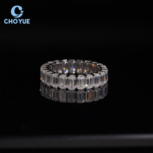 Anillo de Plata de Ley 925 con Diamantes Moissanite VVS de Color D, Certificado GRA, Estilo Hip Hop, para Hombre - Product Image 1