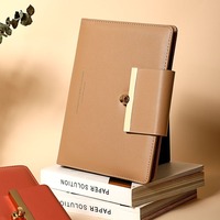 Carnet de notes professionnel en cuir PU A5 avec logo personnalisé (avec fermoir) perforé 3 trous |   Bloc-notes compatible OEM/ODM