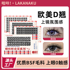 Pestañas Postizas Lakanaku, Tira Completa, Curvatura D, Fibras Sintéticas, Banda Negra de Plástico, Serie Bolsa de Piel de Serpiente - Product Image 5