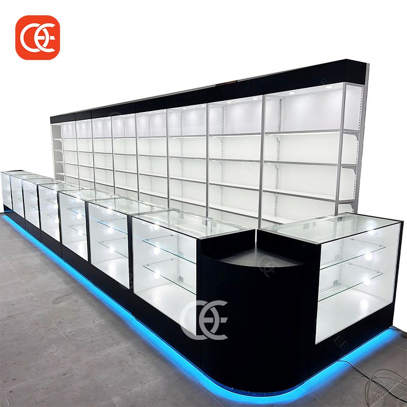 Shisha Shop Design Tobacco Store Showcase Dispensary Glass Case Display Cigar Display Showcase Glass Displays Smoke Shop