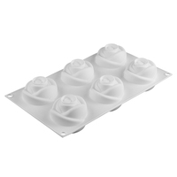 SILIKOLOVE 6 cavités 3D Rose fleur Silicone gâteau moule pour Mousse pâtisserie Dessert moule de cuisson