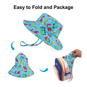 Chapeau seau personnalisé réglable UPF 50 + pour bébé Casquette de protection solaire à caractère extérieur pour tout-petit garçon et fille Chapeau de plage imprimé - Product Image 5