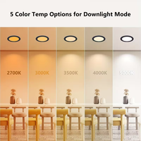 Plafonnier LED encastré noir 4 et 6 pouces, 5 températures de couleur réglables, intensité variable, avec veilleuse et boîte de jonction incluse
