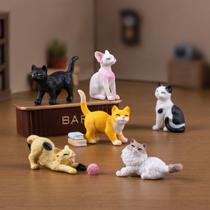ミニチュアPvc置物プラスチック動物リアルな猫フィギュアDIYケーキトッパー子猫おもちゃプラスチック工芸品装飾品 - Product Image 1
