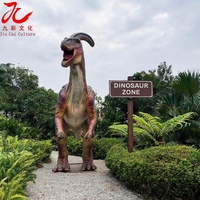 Parasaurolophus animatronique réaliste grandeur nature pour exposition dans un parc à dinosaures