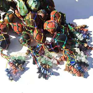 Natural Crystal Raw Stone <b>Car</b> Pendant Handmade Woven Geometric Shape Home Decoration Jewelry Craft Jiangsu Origin White Crystal - Product Image 5